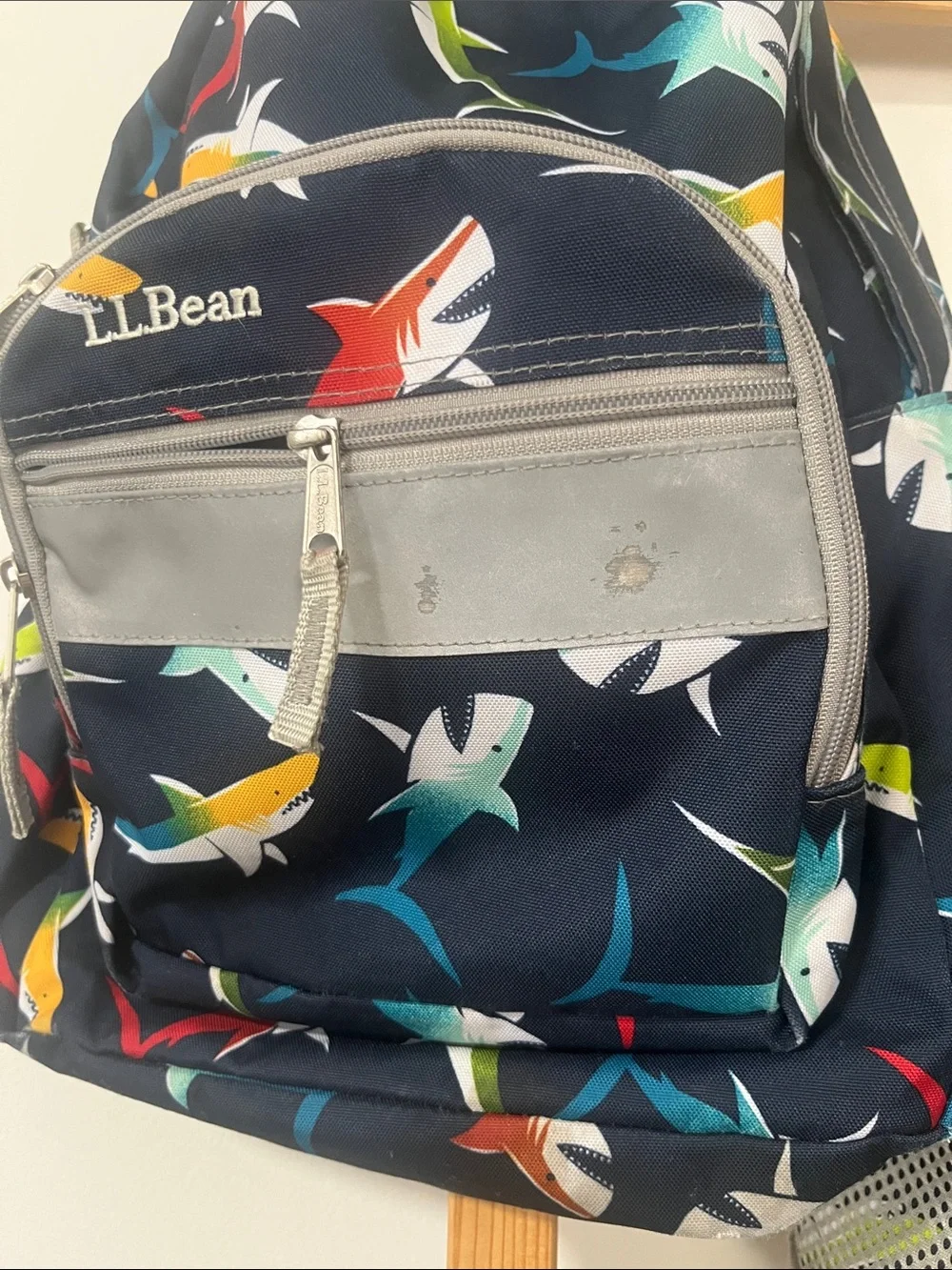 LL Bean Kids  Jr 17L Shark Print Bookbag